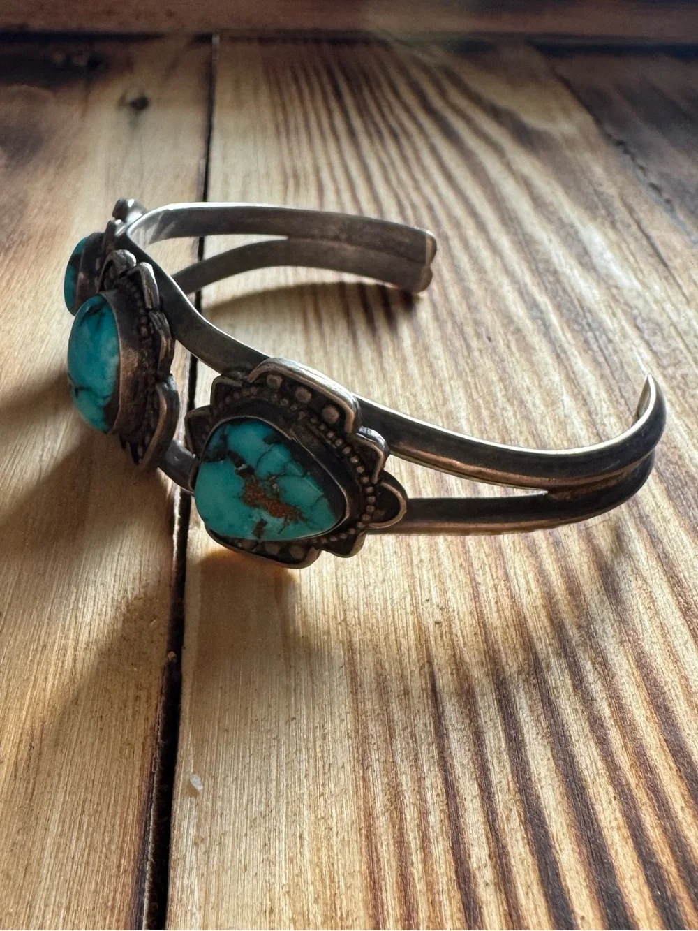 Old Pawn Three Stone Turquoise bracelet